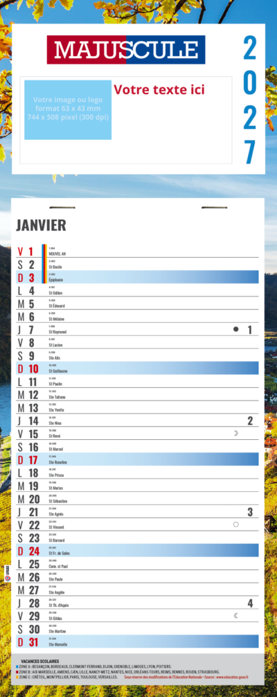 Bloc mensuel agrafé